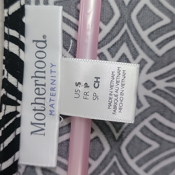 Motherhood Maternity Black White Patterned Dress Size S - Picture 4 of 7